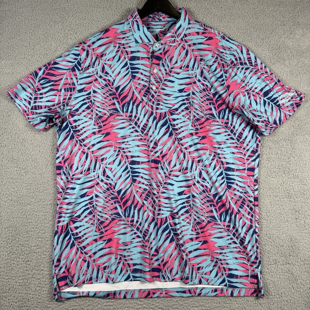 Johnnie O Polo Mens XL Caicos Ferner Performance Stretch Golf Shirt Firerock CC